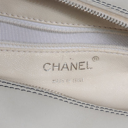 Chanel Leather Contrast Square Stitch Camera Case Dark White 10 of 11