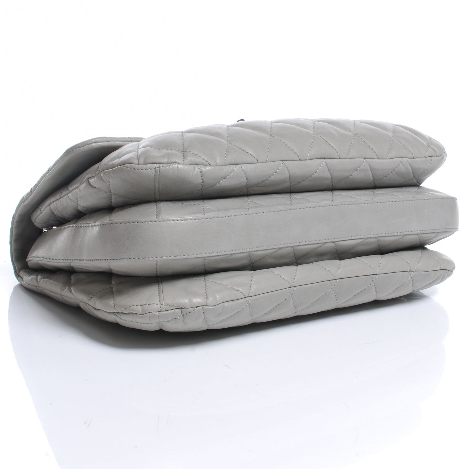 Chanel Lambskin Maxi Quilted 3 Flap Bag Grey 4 of 7