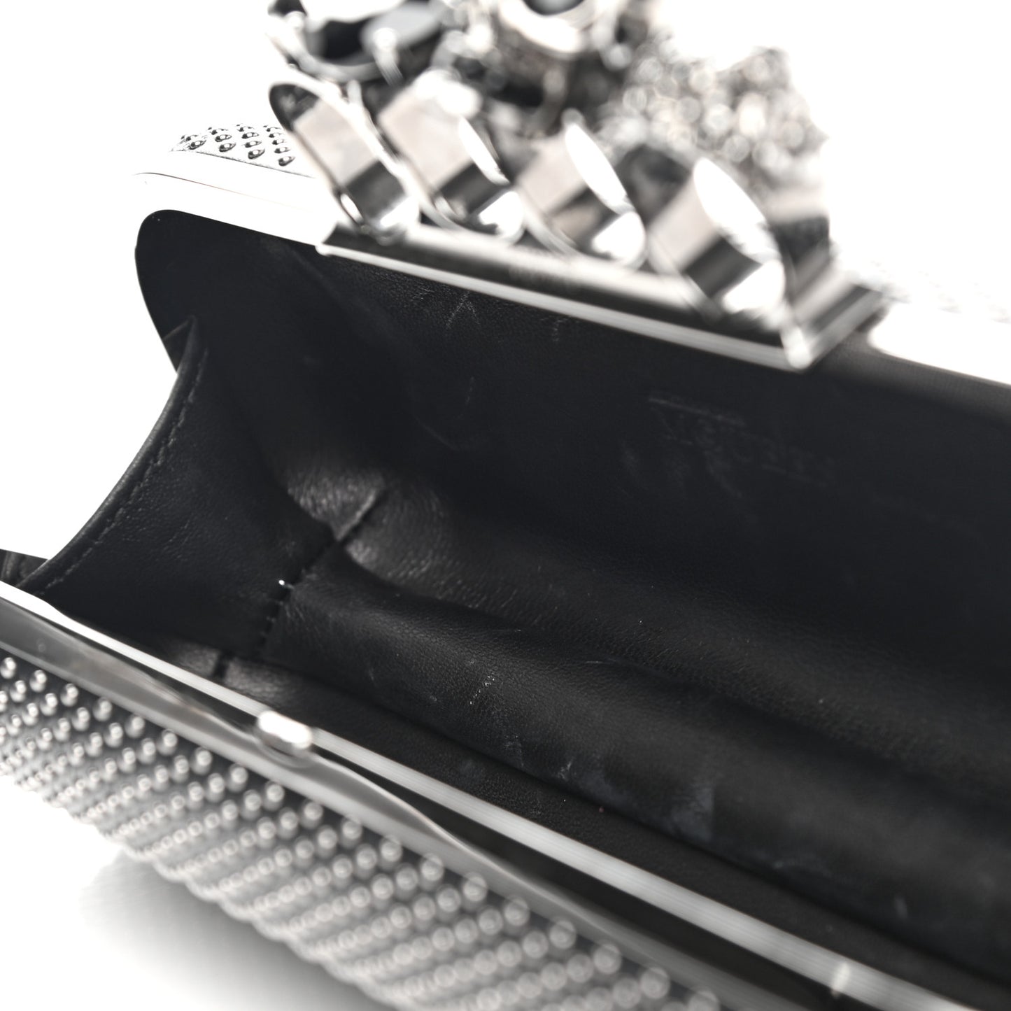 Nappa Studded Knucklebox Clutch Black