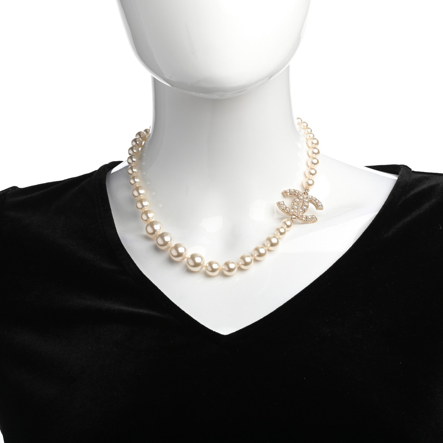 Chanel Pearl CC 100th Anniversary Necklace Light Gold 2 of 5