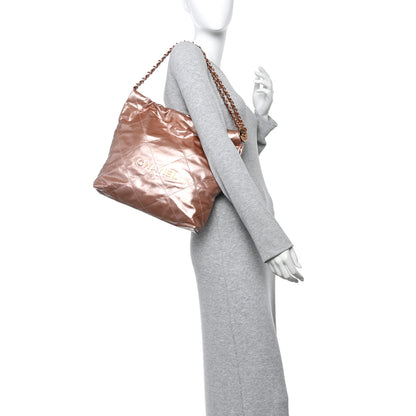 Chanel Metallic Calfskin Quilted Small Chanel 22 Pink 3 of 21