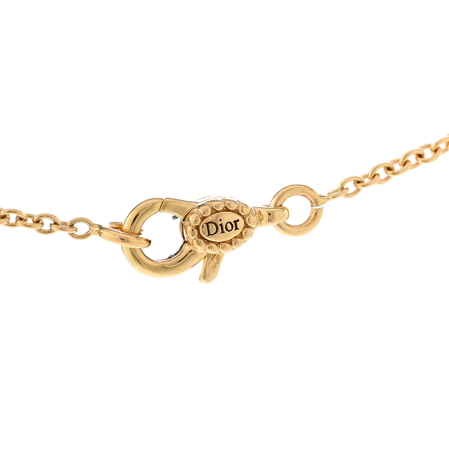 18K Yellow Gold Diamond Mother of Pearl Rose Des Vents Necklace