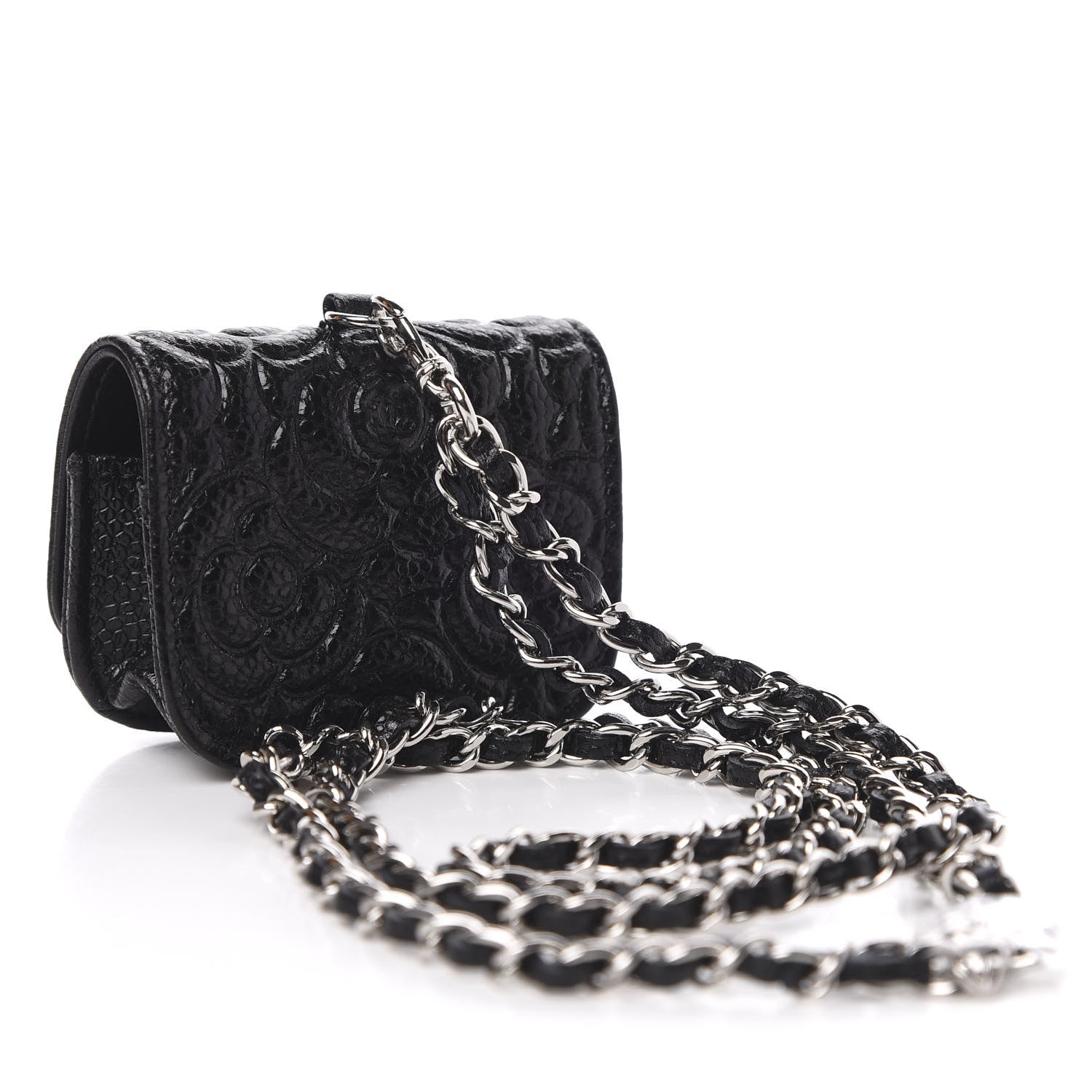 Chanel Caviar Camellia Embossed Airpods Pro Case Black 3 of 9