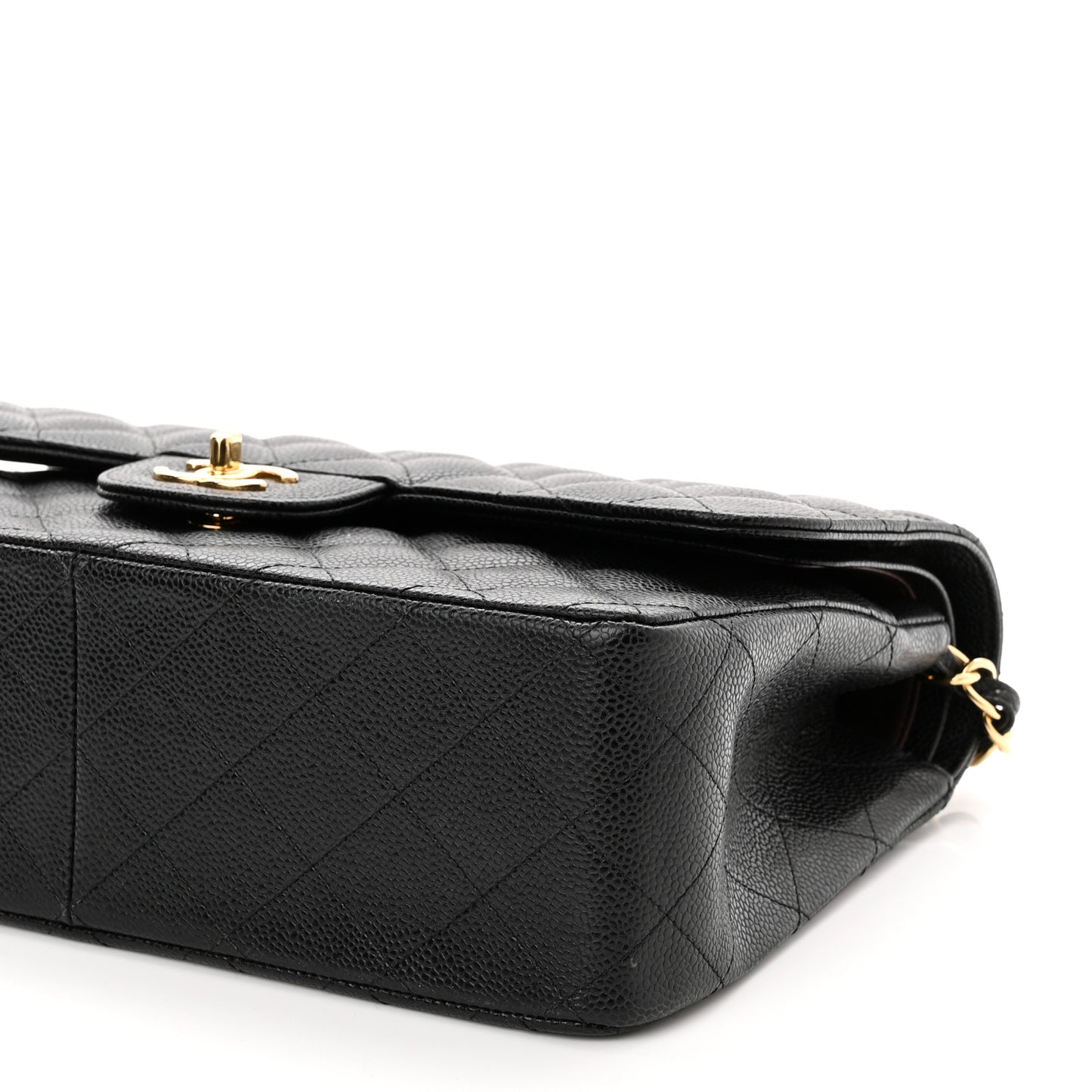 Caviar Quilted Jumbo Double Flap Black