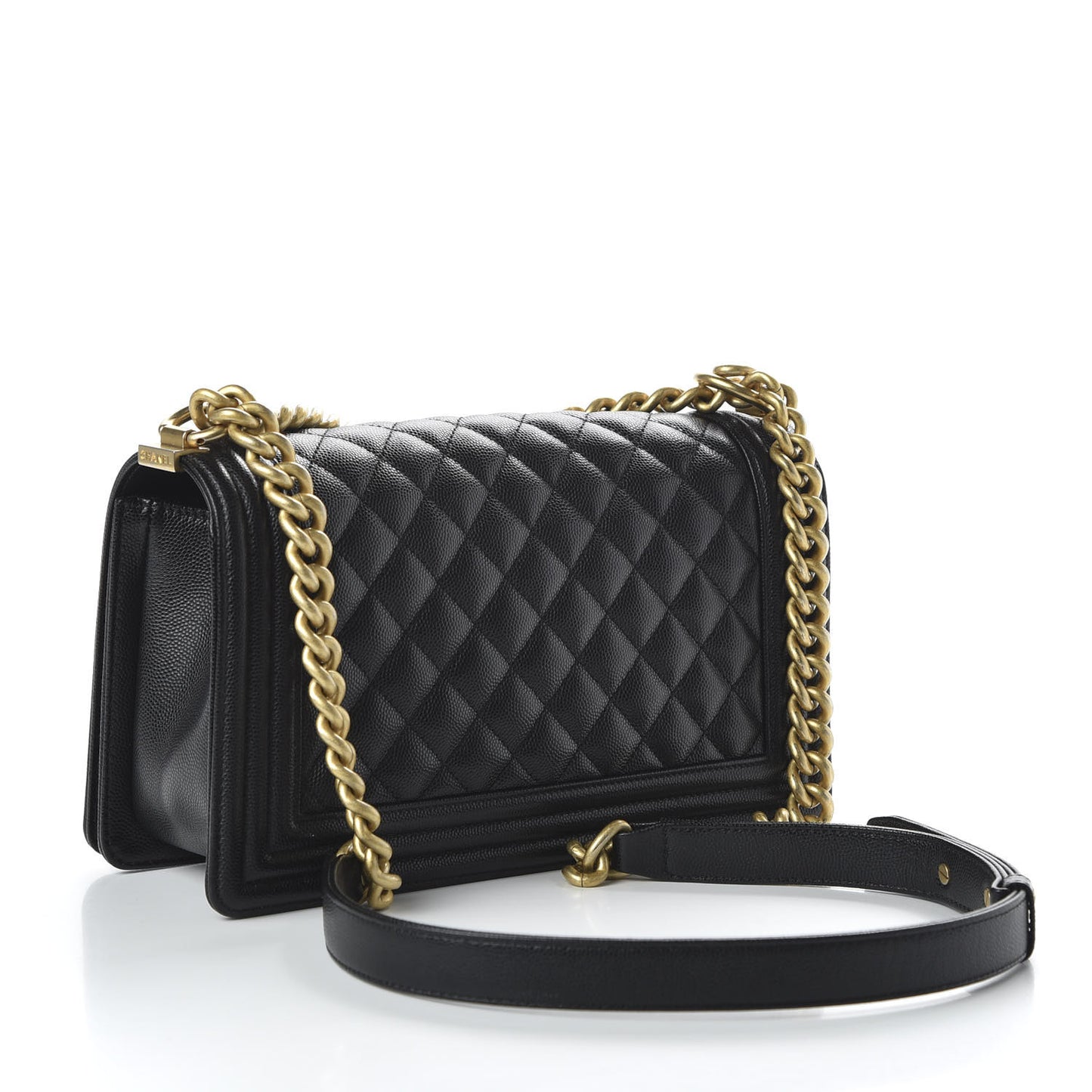 Caviar Quilted Medium Boy Flap Black
