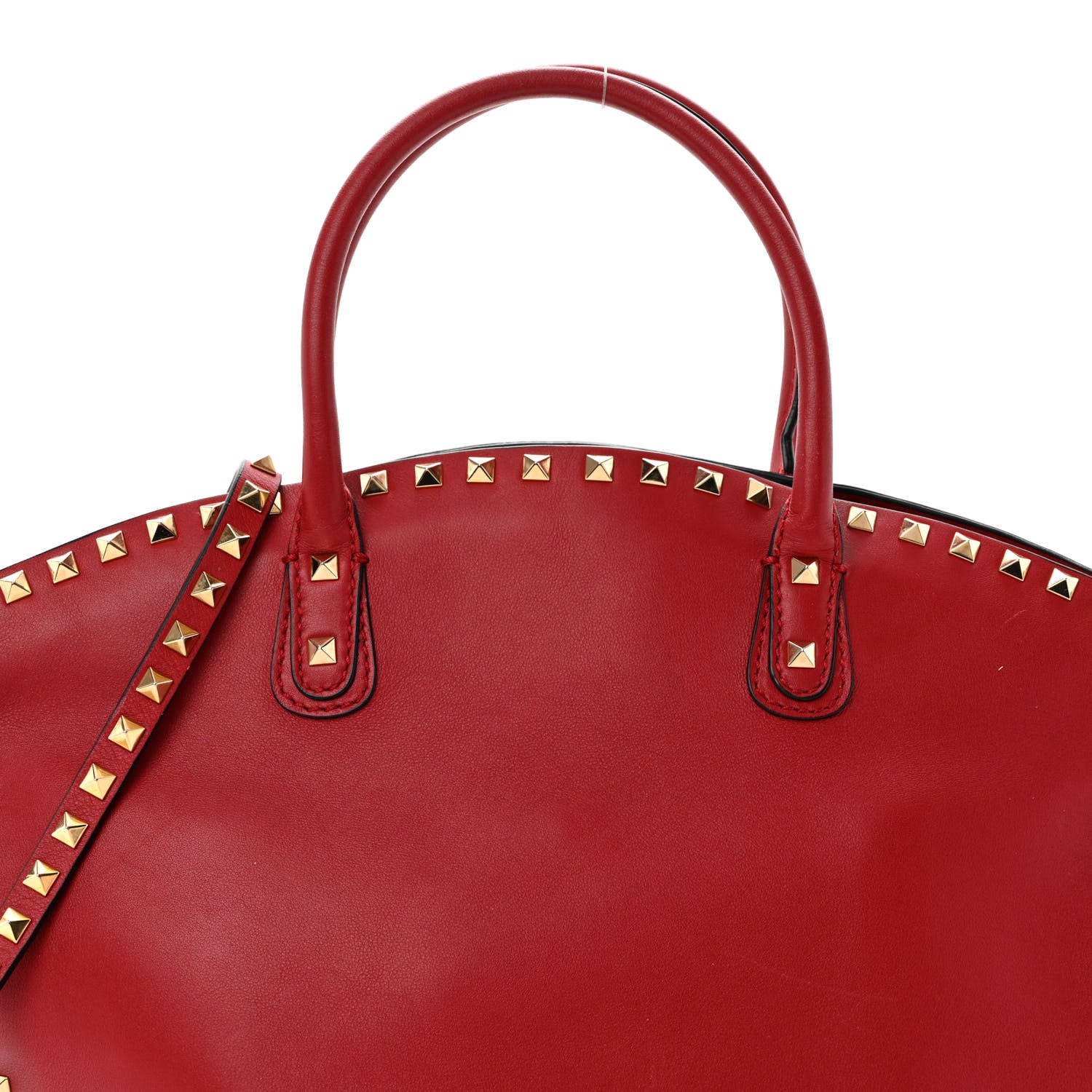 Valentino Garavani Vitello Rockstud Dome Shopper Rosso Valentino 8 of 10