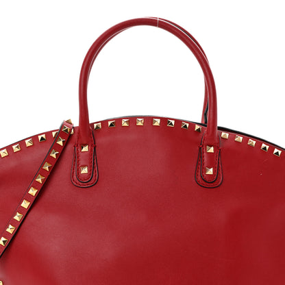 Valentino Garavani Vitello Rockstud Dome Shopper Rosso Valentino 8 of 10