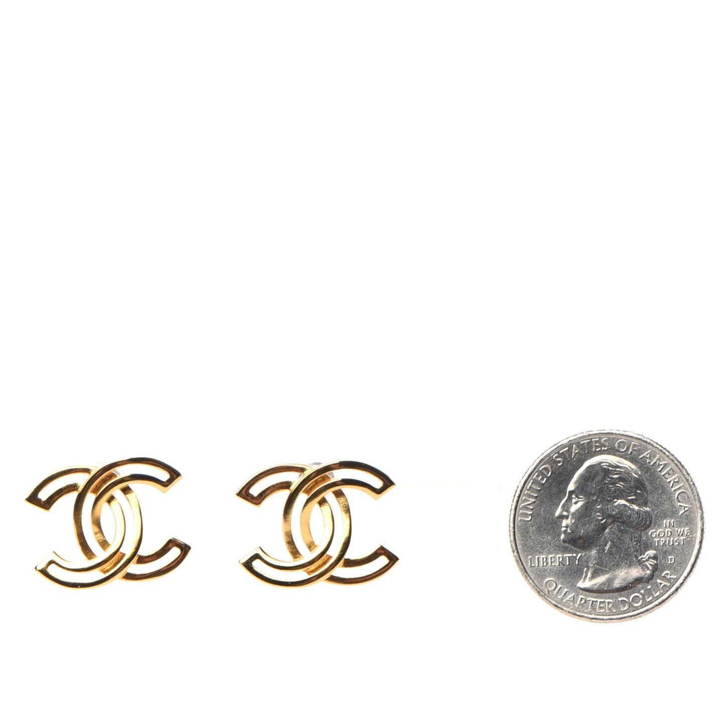Metal Obazine CC Earrings Gold