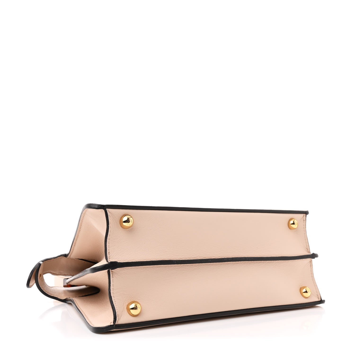 Fendi Vitello Seta Shiny Nappa Plexiglass Small Peekaboo I SEE U Satchel  Poudre 4 of 14
