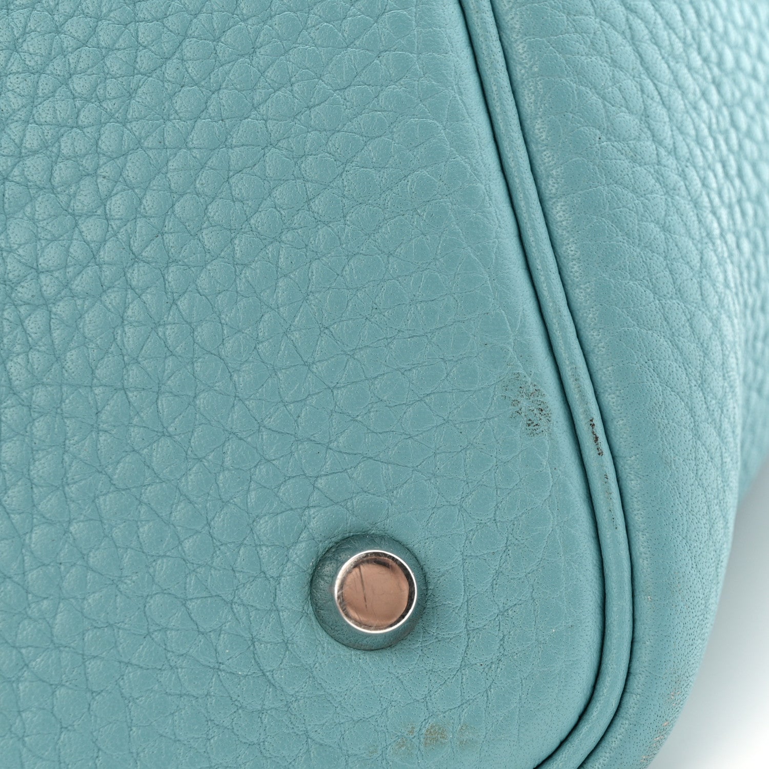 Hermes Taurillon Clemence Picotin Lock 22 MM Bleu Atoll 11 of 12
