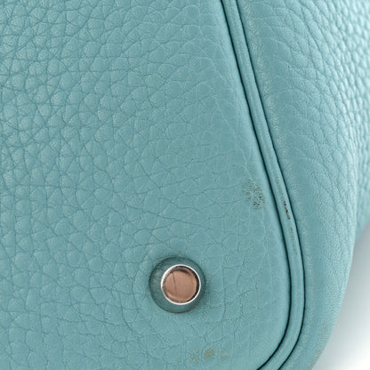 Hermes Taurillon Clemence Picotin Lock 22 MM Bleu Atoll 11 of 12