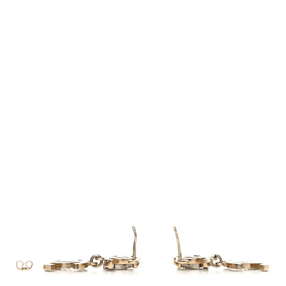 Chanel Crystal Double CC Drop Earrings Gold Silver 3 of 4