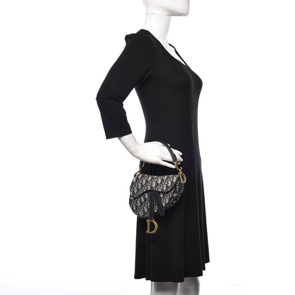 Christian Dior Oblique Mini Saddle Bag Blue 2 of 9