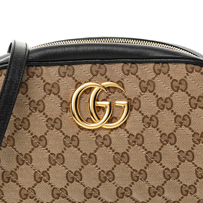 Gucci Monogram Matelasse Diagonal Small GG Marmont Chain Shoulder Bag Beige Black 8 of 11