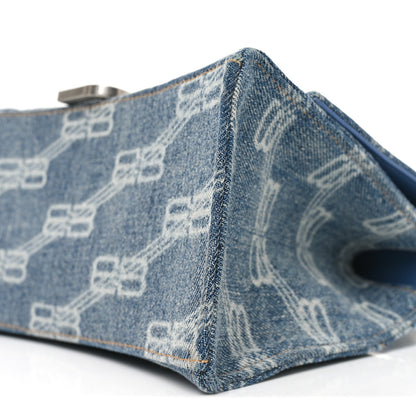 Balenciaga Denim BB Monogram Small Hourglass Top Handle Bag Blue 10 of 10