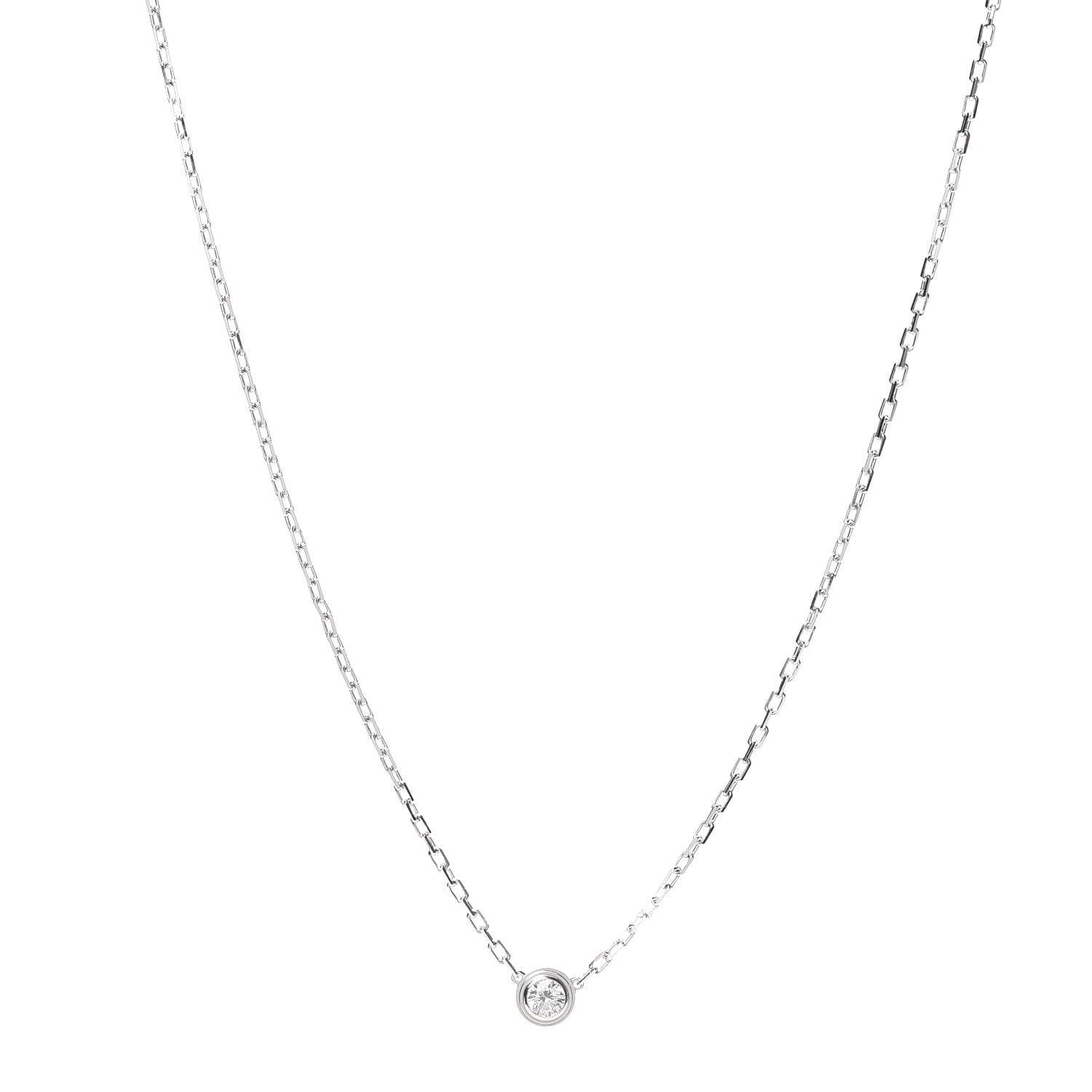 Cartier 18K White Gold Diamond SM D'Amour Pendant Necklace 1 of 6