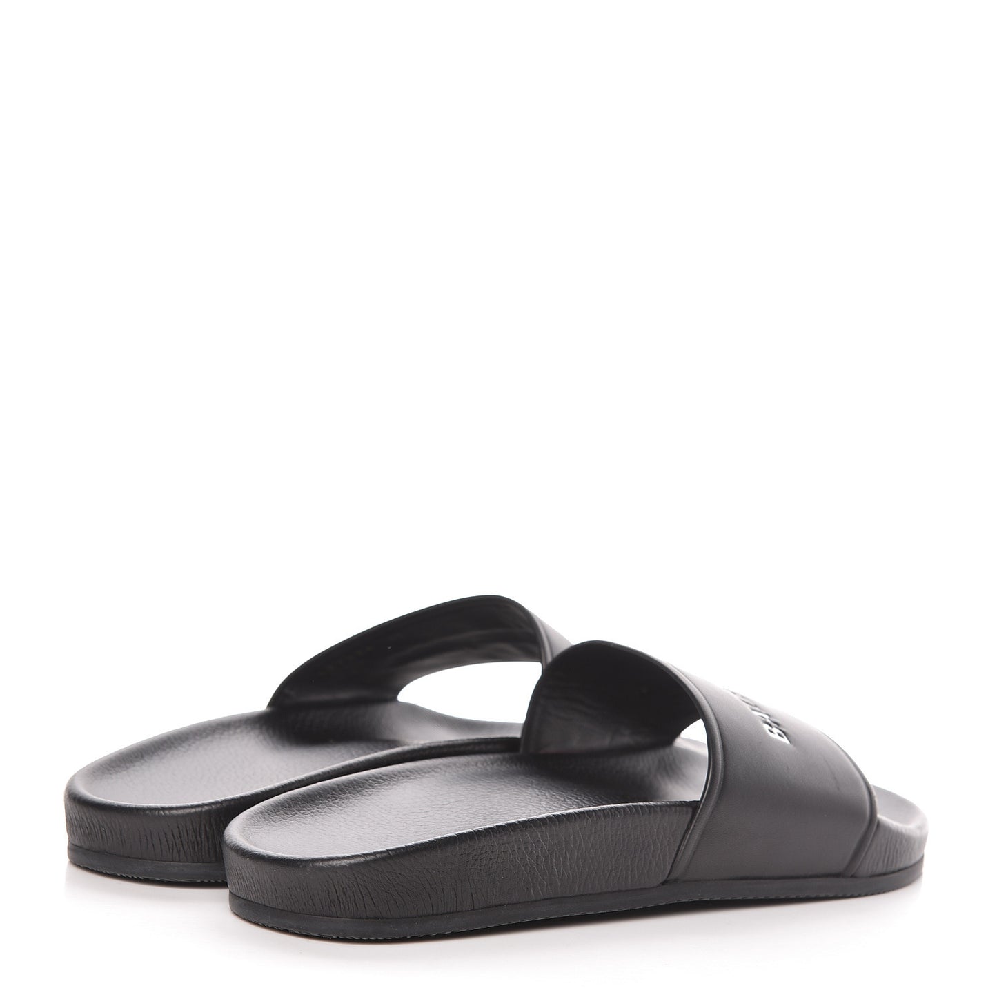 Nappa Logo Pool Slide Sandals 41 Black White