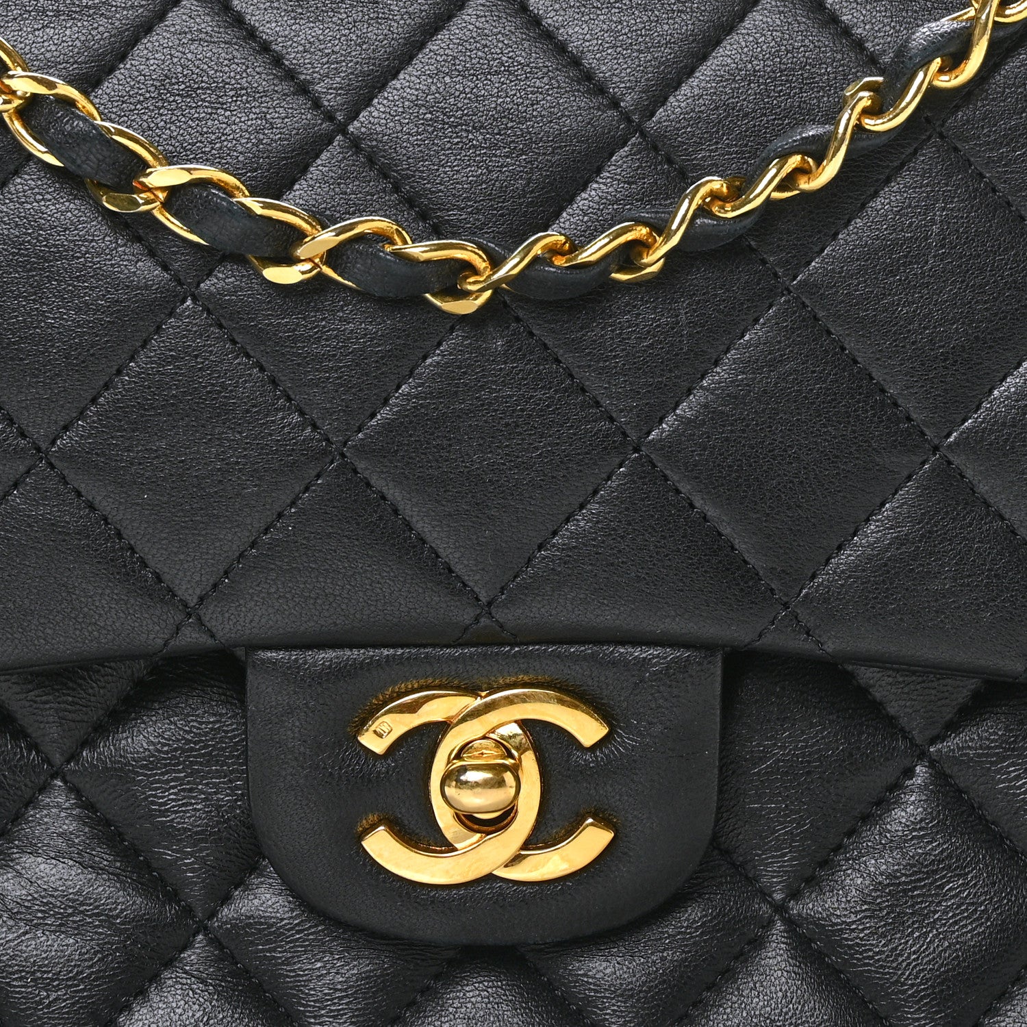 Chanel Lambskin Quilted Medium Double Flap Black 8 of 11