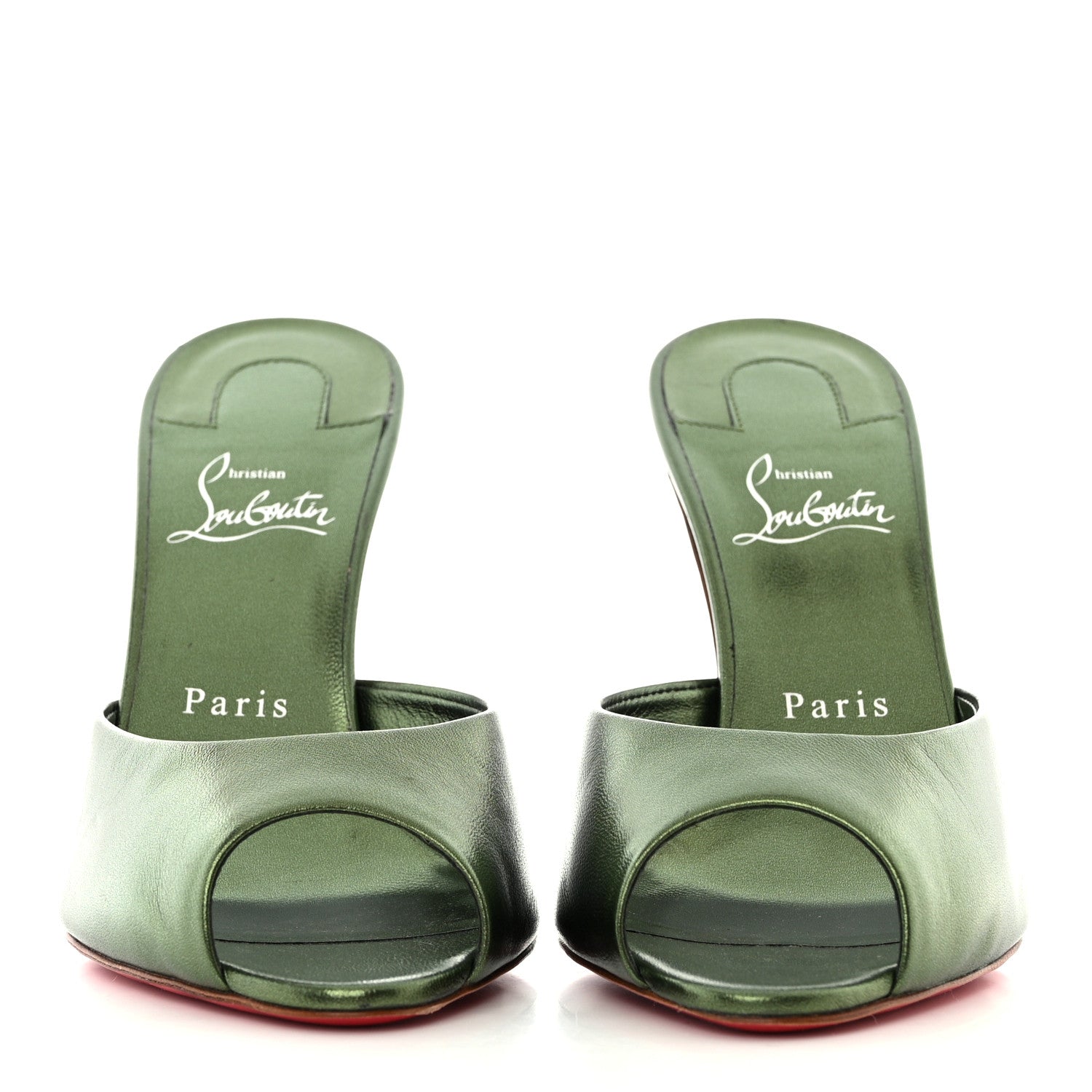 Christian Louboutin Metallic Kid Laminato Me Dolly 100 Sandals 39 Verlaine 2 of 8