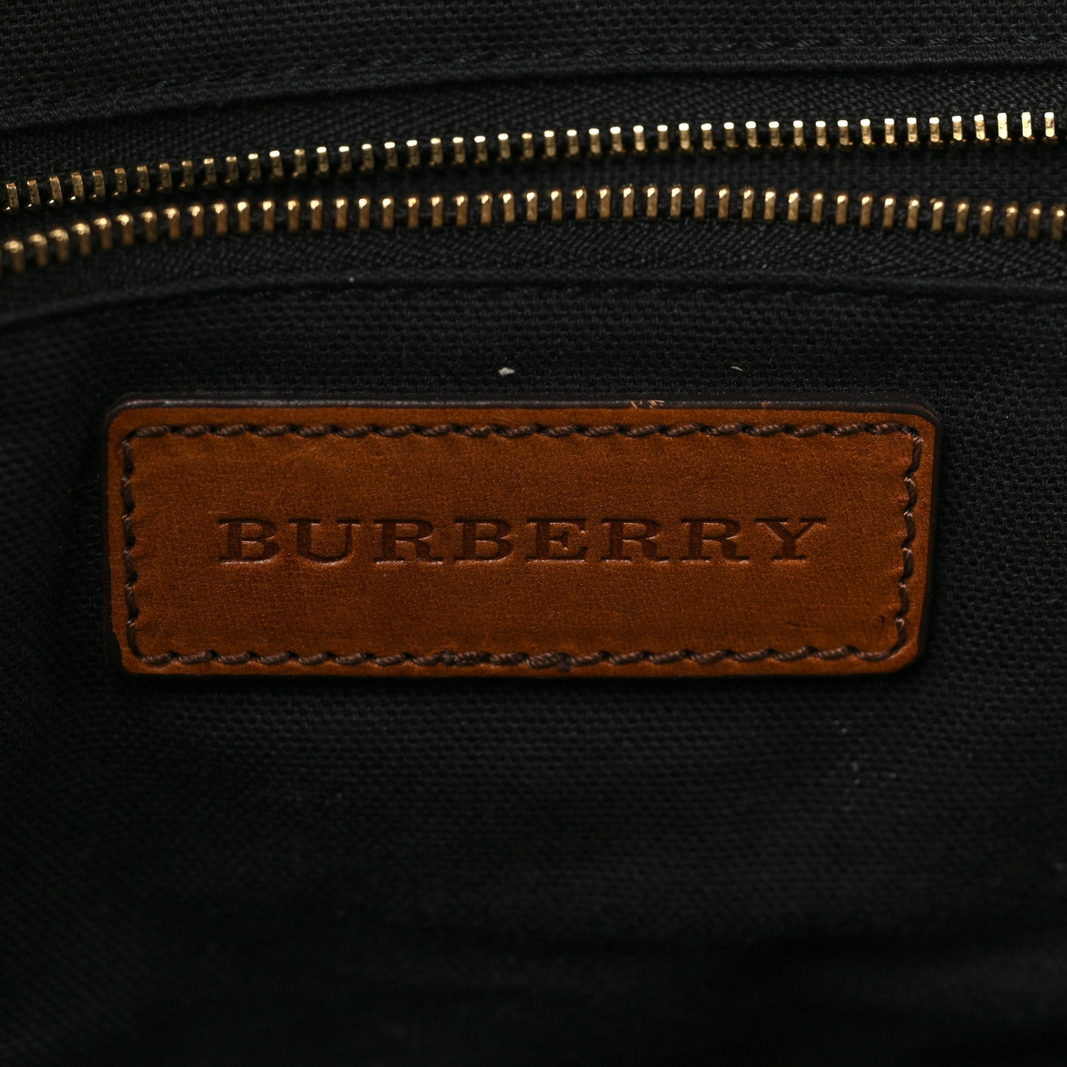 Burberry Calfskin House Check Satchel Tan 5 of 10