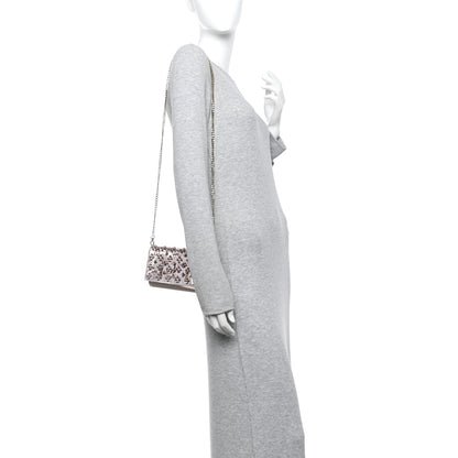 Christian Louboutin Metallic Patent Calfskin Spikes Loubinthesky Paloma Clutch Pink 2 of 11