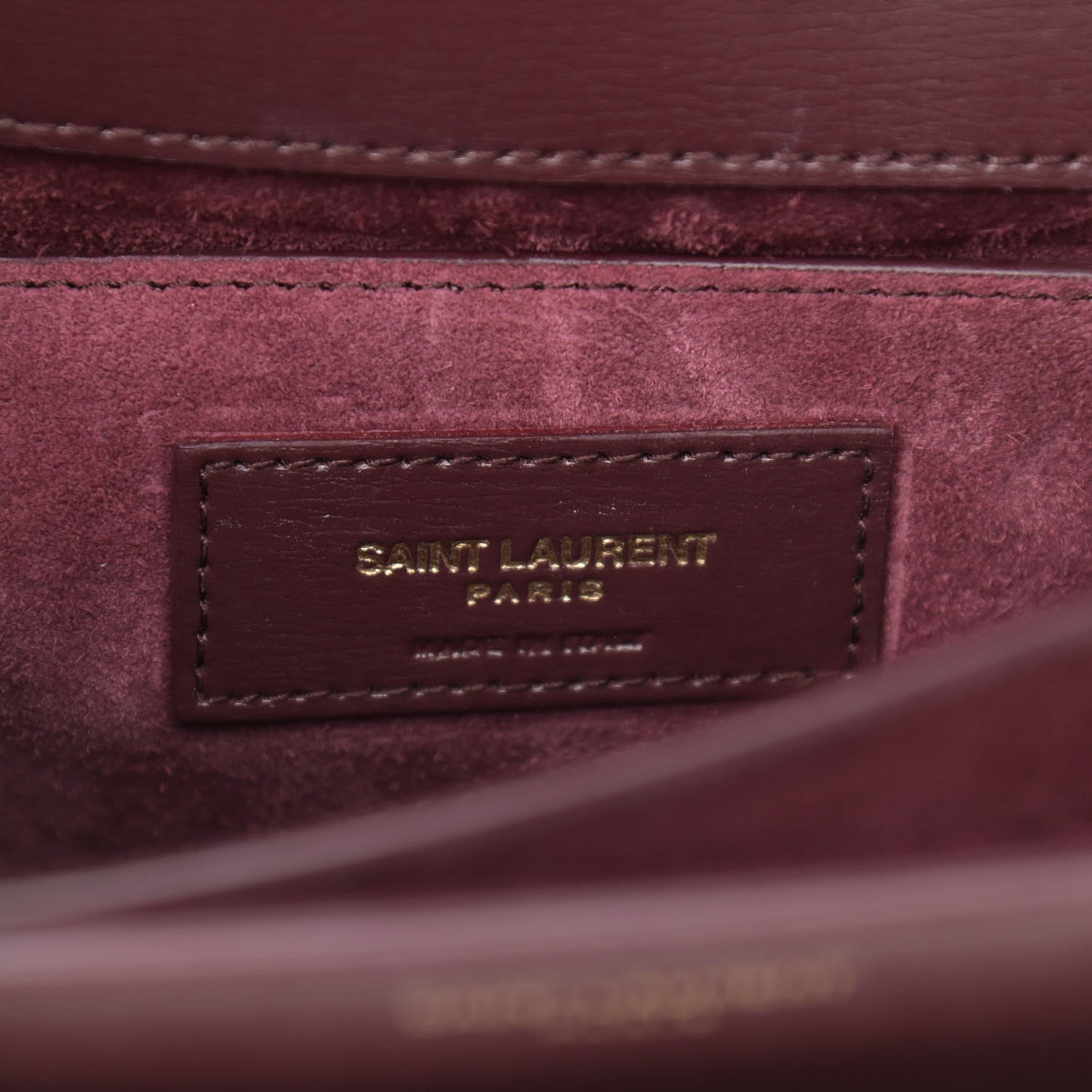 Saint Laurent Calfskin Medium Monogram Sunset Bordeaux 6 of 12