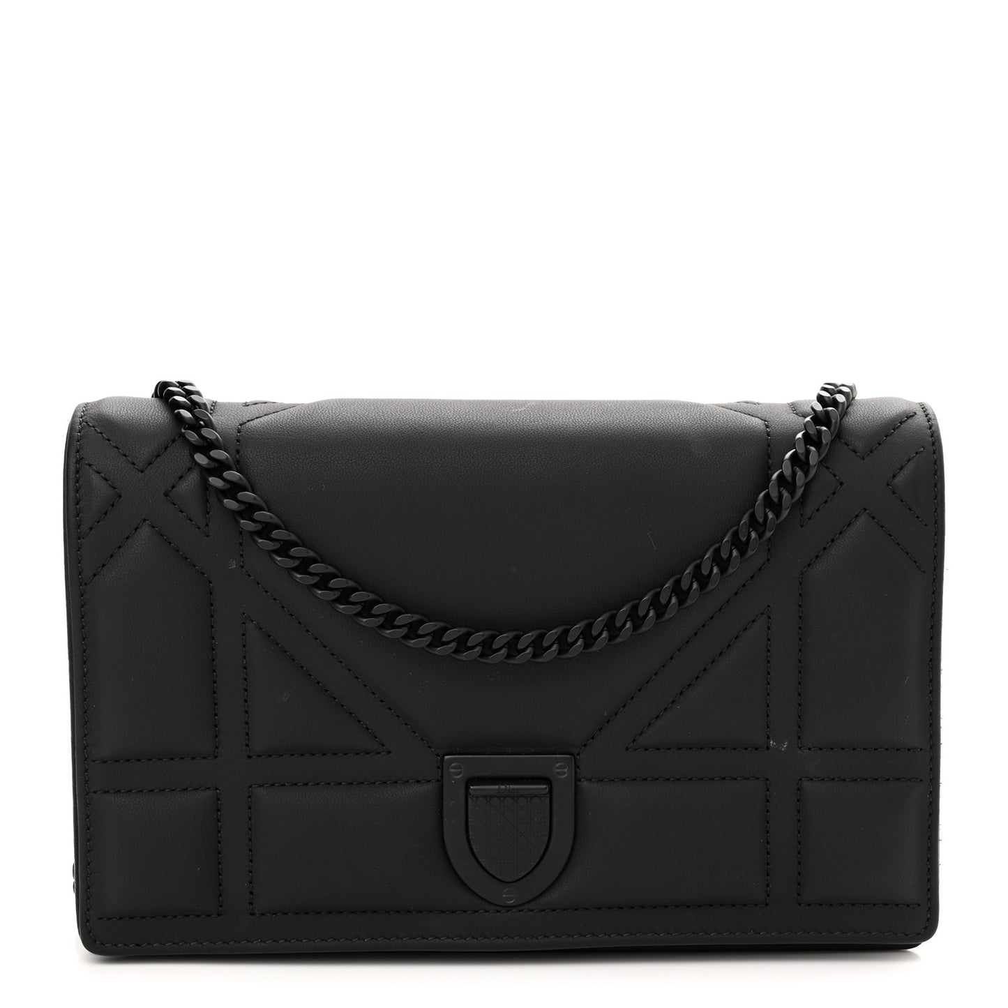 Ultra Matte Calfskin Diorama Wallet on Chain Pouch Black