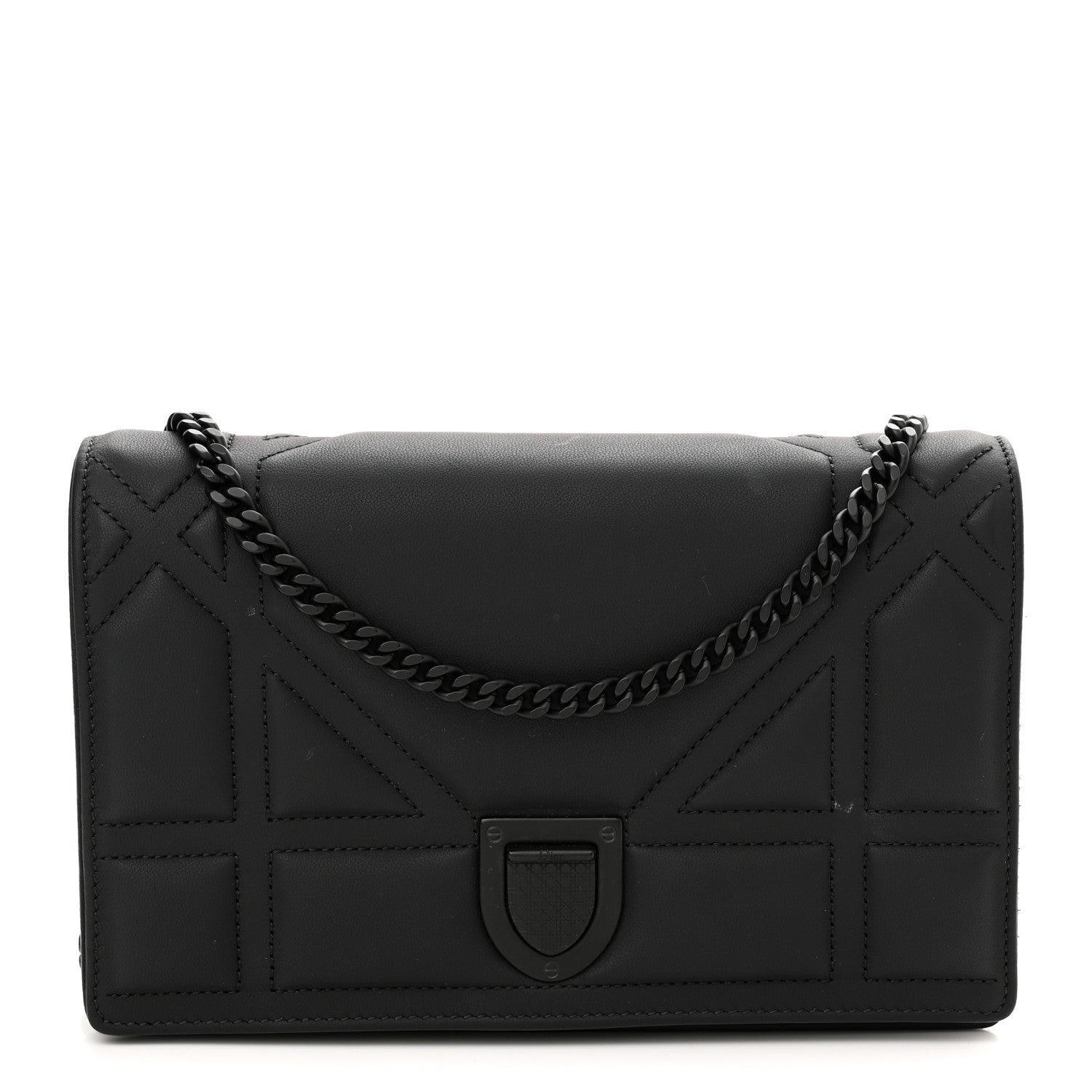 Christian Dior Ultra Matte Calfskin Diorama Wallet on Chain Pouch Black 1 of 11