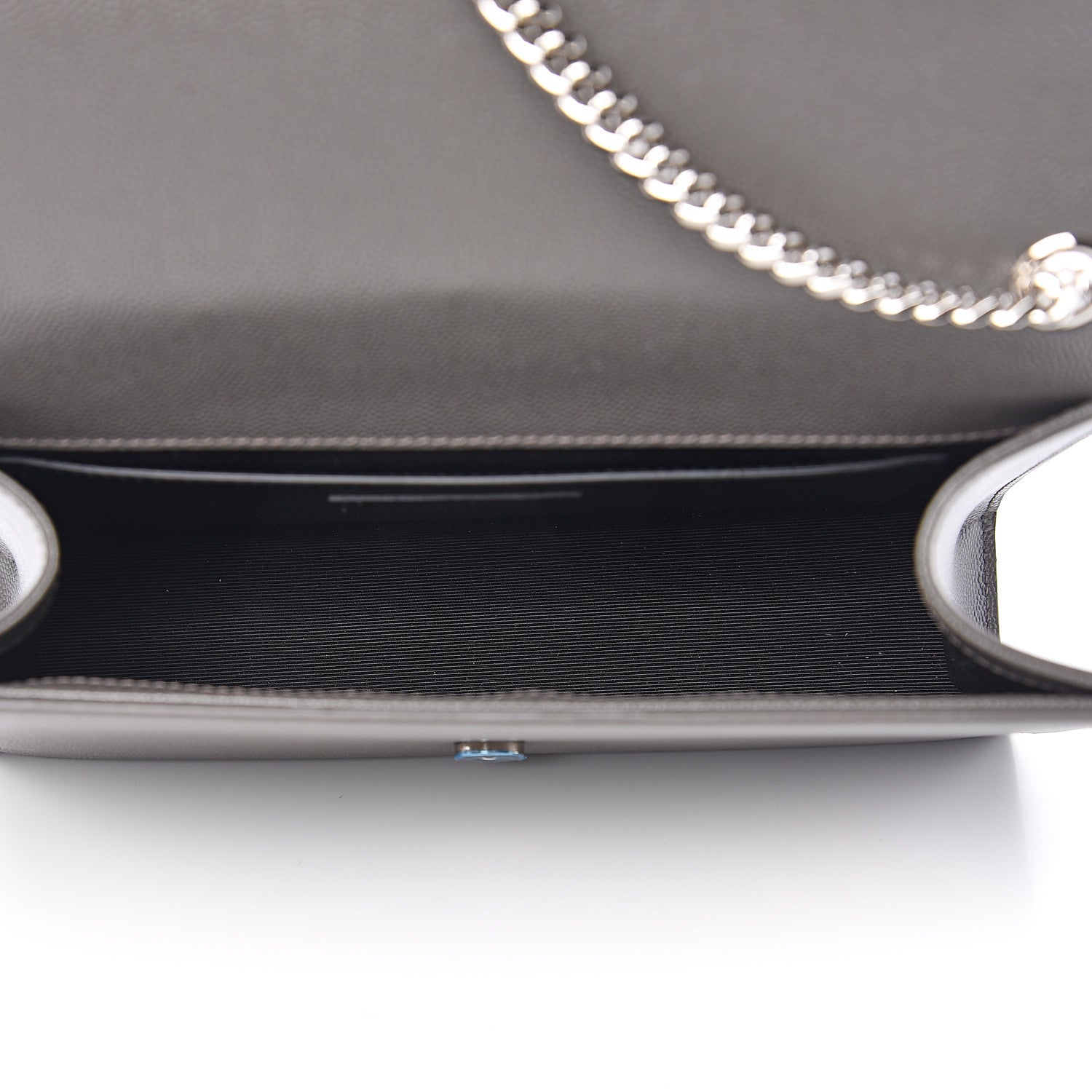 Saint Laurent Grain De Poudre Medium Classic Monogram Kate Satchel Earth Grey 4 of 9