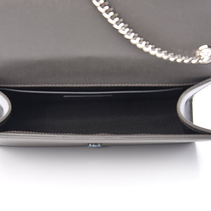 Saint Laurent Grain De Poudre Medium Classic Monogram Kate Satchel Earth Grey 4 of 9