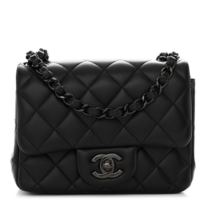 Chanel Lambskin Quilted Mini Square Flap So Black 1 of 10