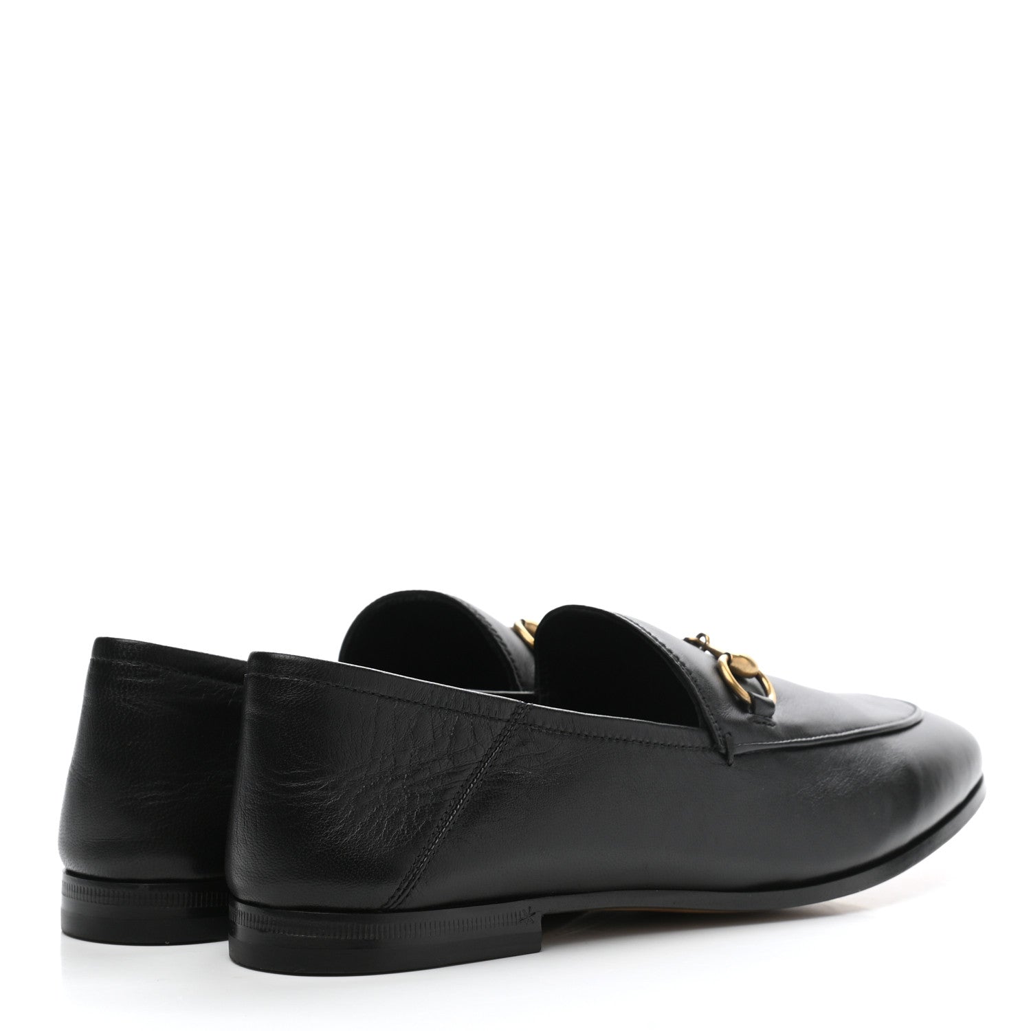 Gucci Lambskin Womens Brixton Horsebit Loafers 37 Black 4 of 10
