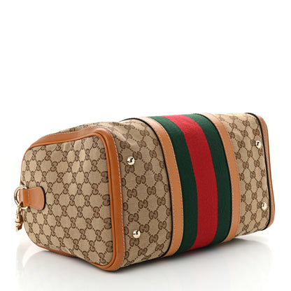 Gucci Monogram Vintage Web Medium Boston Tobacco 4 of 10