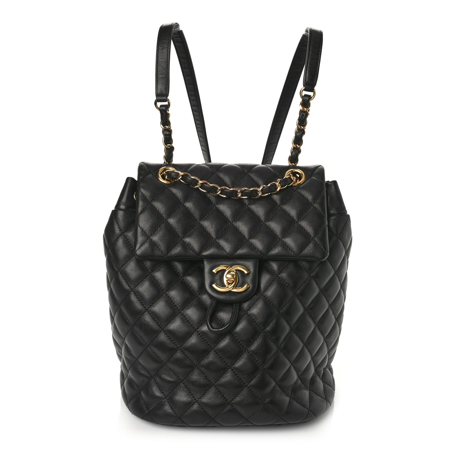 Calfskin Quilted Small Urban Spirit Backpack Black