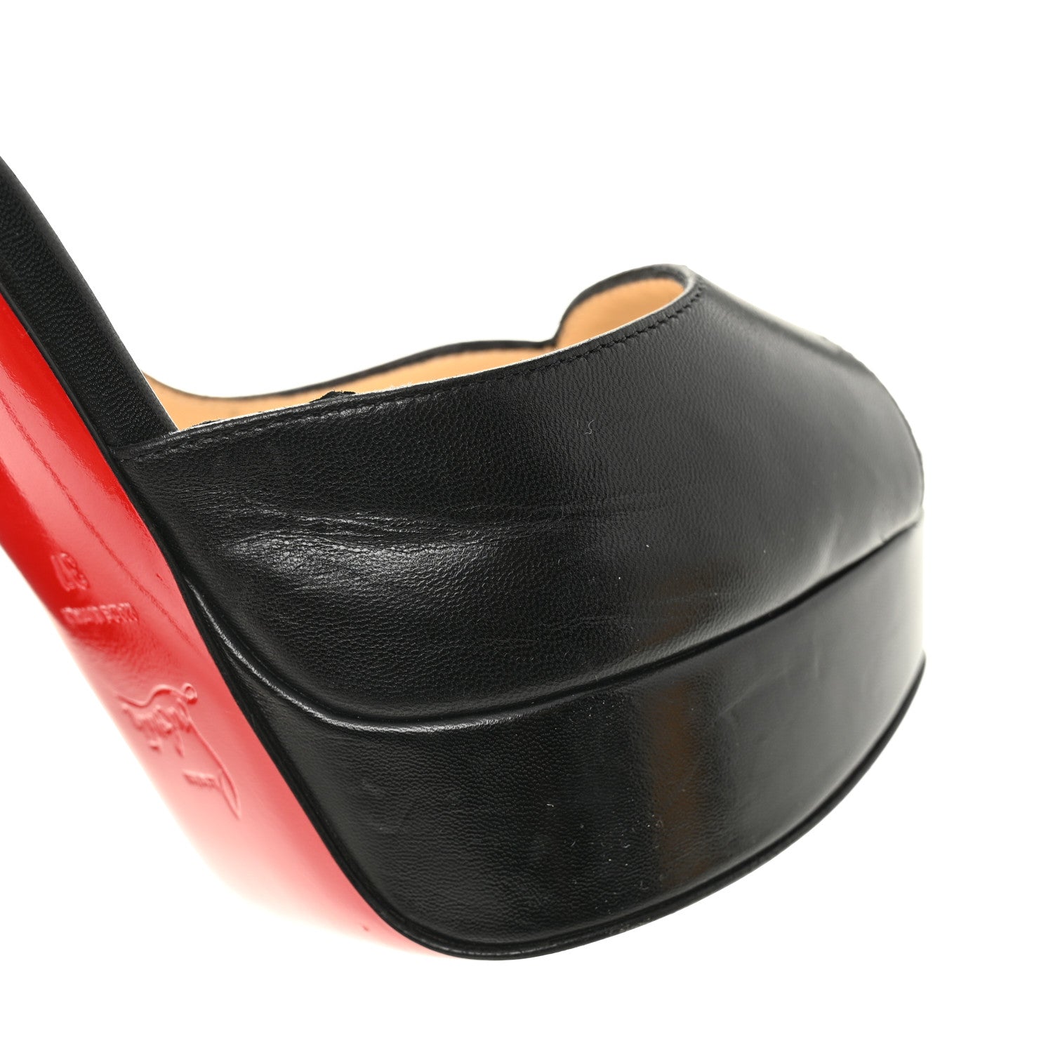 Christian Louboutin Nappa After Sun Round Chick Alta Platform Peep Toe 120 Pumps 37 Black 13 of 13