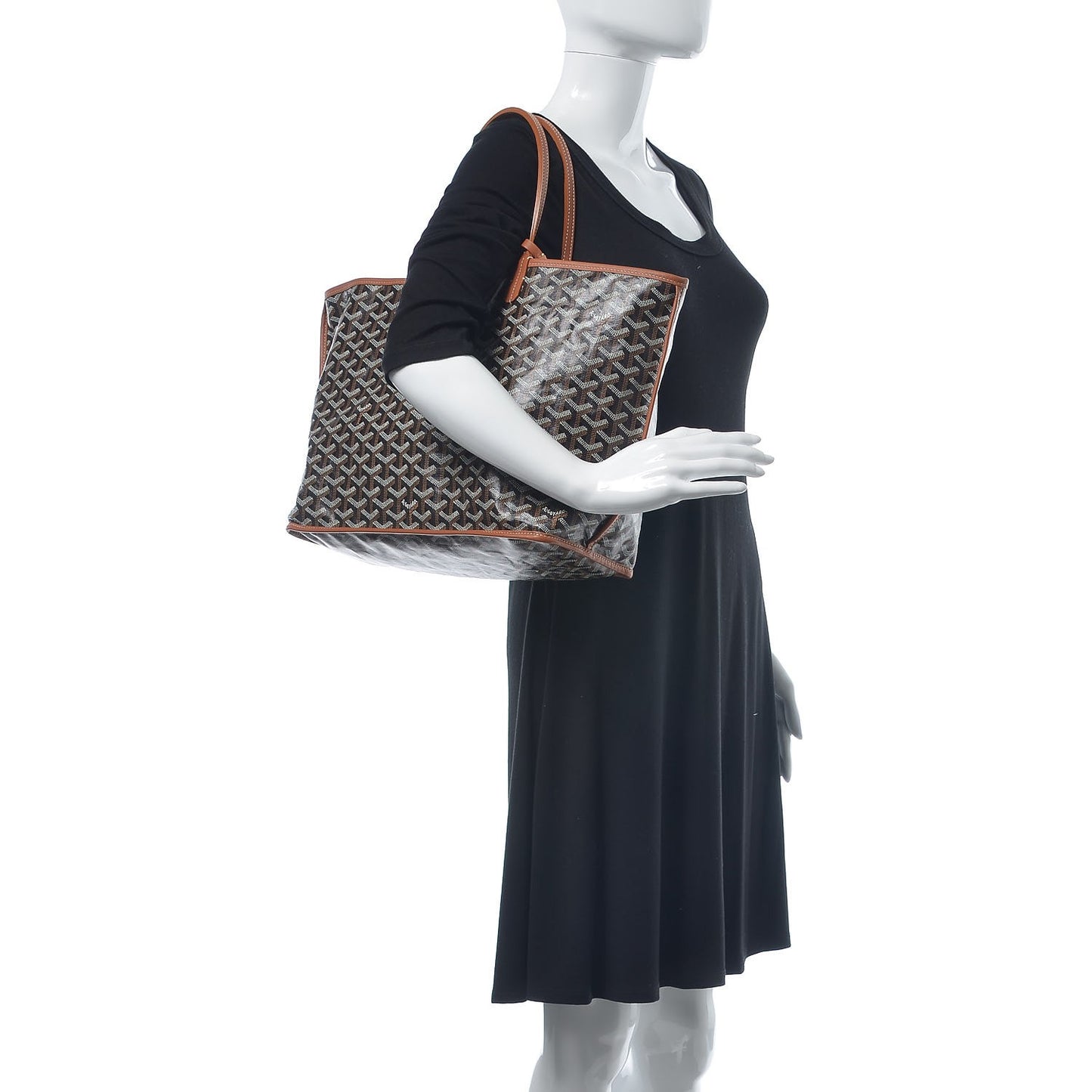 Goyardine Reversible Anjou PM Black Gold