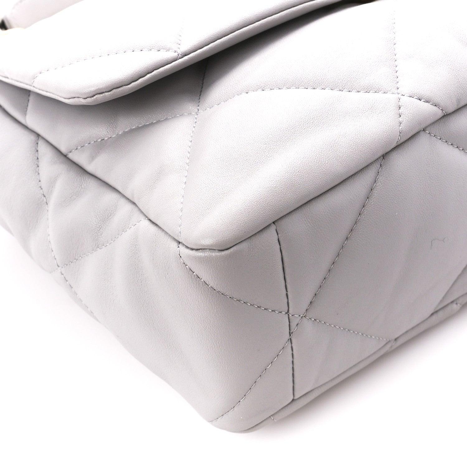 Chanel Goatskin Quilted Large Chanel 19 Flap Grey 9 of 10