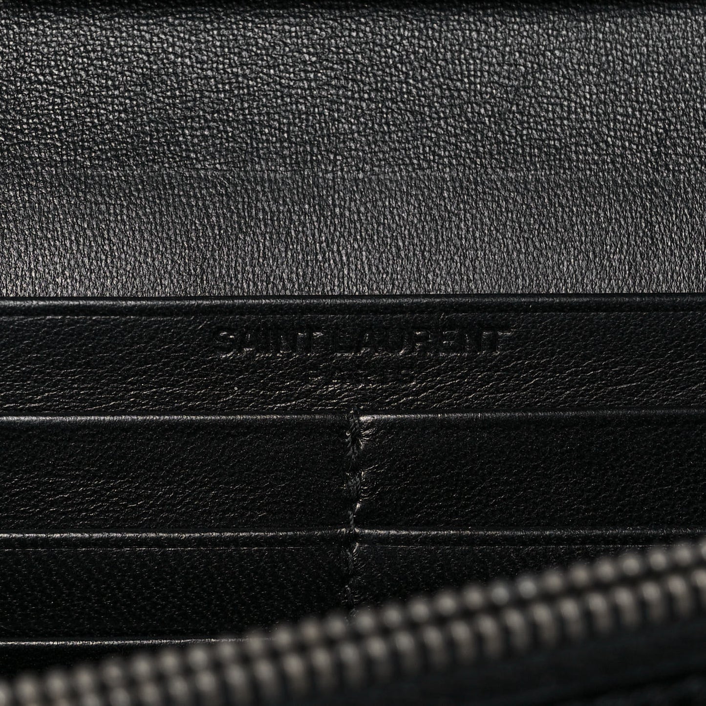 Lambskin Lizard Embossed Classic Paris Chain Wallet Black
