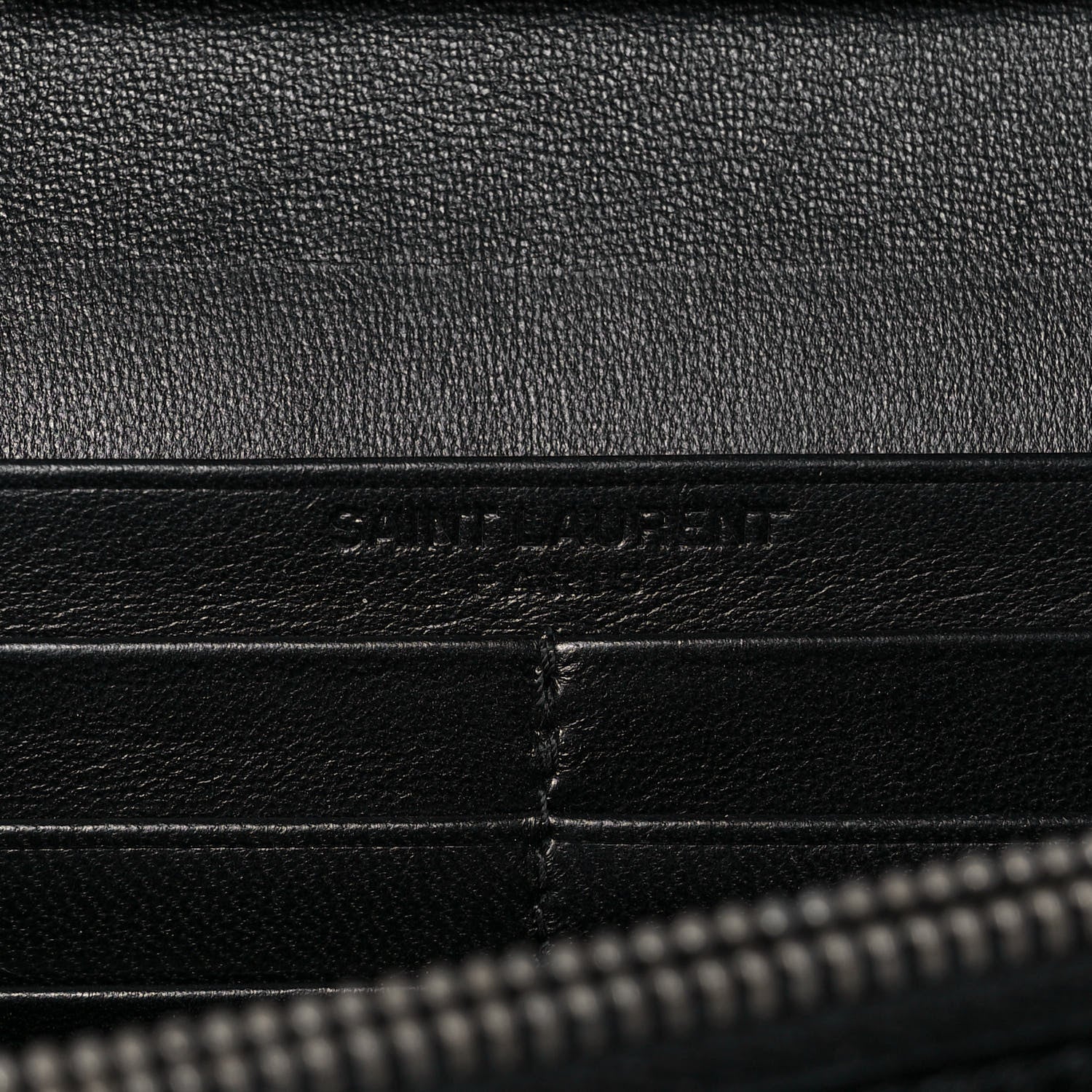 Saint Laurent Lambskin Lizard Embossed Classic Paris Chain Wallet Black 6 of 10