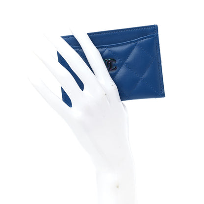 Chanel Lambskin Quilted Card Holder Blue Pink 2 of 9