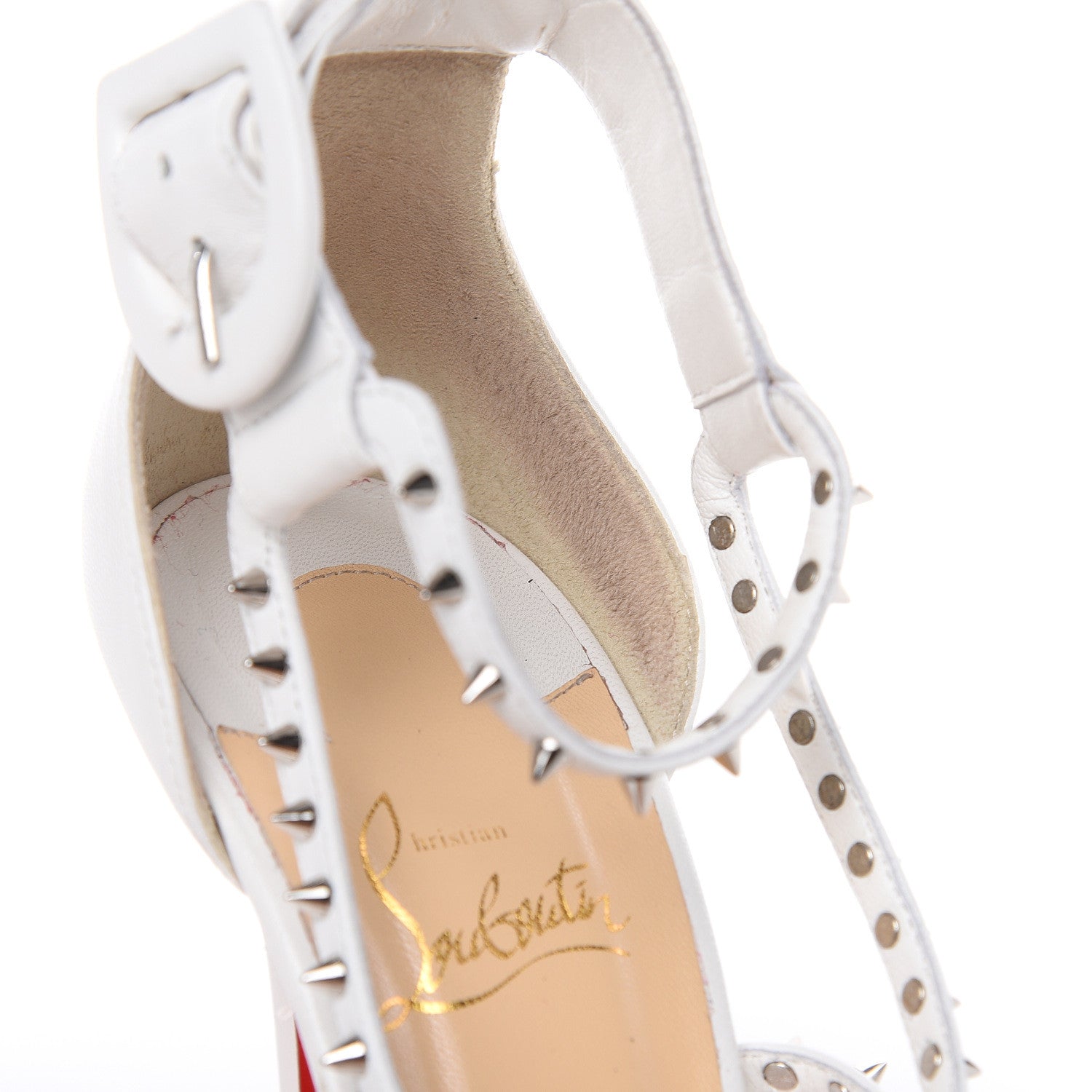 Christian Louboutin Kid Choca Spikes 100 Sandals 40 Neige 12 of 12