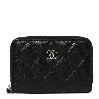 Chanel Caviar Quilted Zip Coin Purse Black 1 of 11