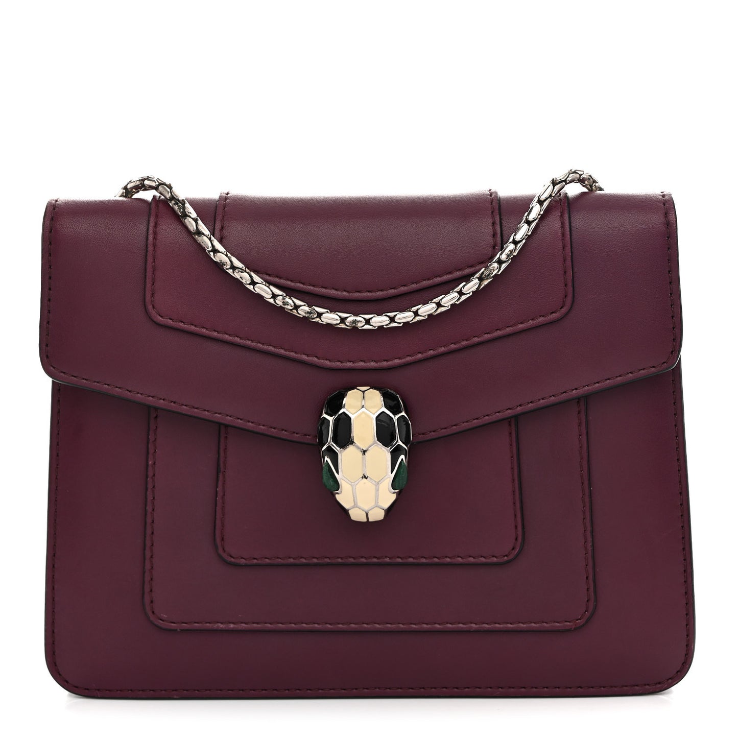 Calfskin Small Serpenti Forever Snake Strap Crossbody Bag Purple