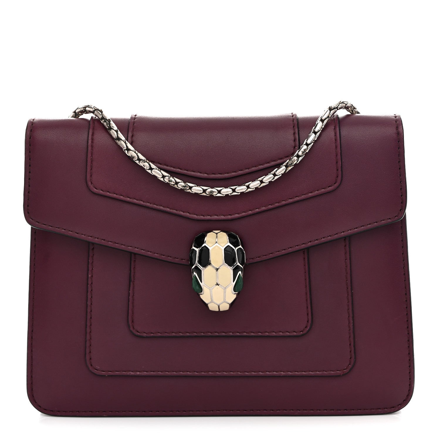 Bulgari Calfskin Small Serpenti Forever Snake Strap Crossbody Bag Purple 1 of 14