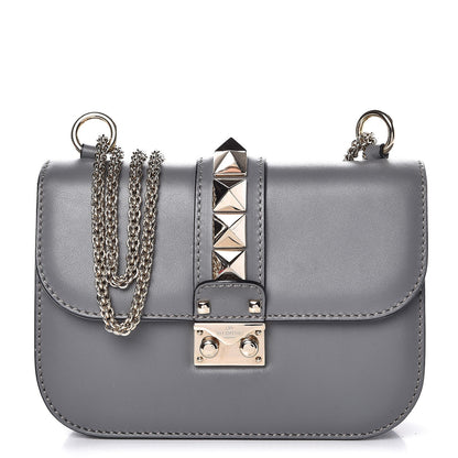 Valentino Garavani Vitello Small Glam Lock Rockstud Flap Gray 1 of 8