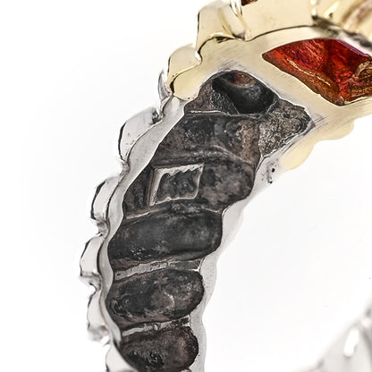 David Yurman Sterling Silver 14K Yellow Gold Pink Tourmaline Wide Cable Ring 53 6.25 5 of 5