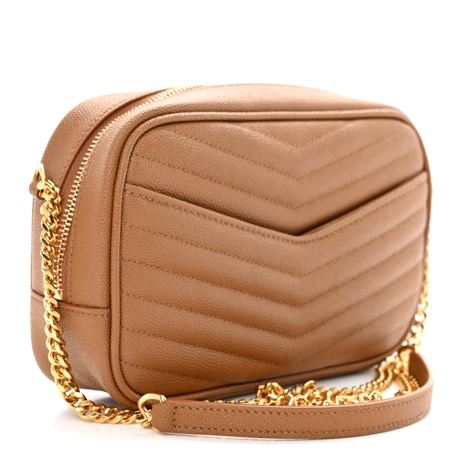 Saint Laurent Grain De Poudre Matelasse Monogram Mini Lou Camera Bag Dark Natural 3 of 9