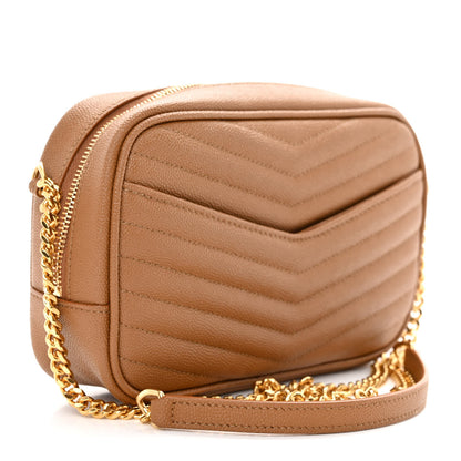 Saint Laurent Grain De Poudre Matelasse Monogram Mini Lou Camera Bag Dark Natural 3 of 9