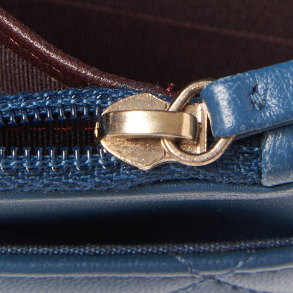 Chanel Lambskin Quilted Trendy CC Wallet On Chain WOC Blue 11 of 12