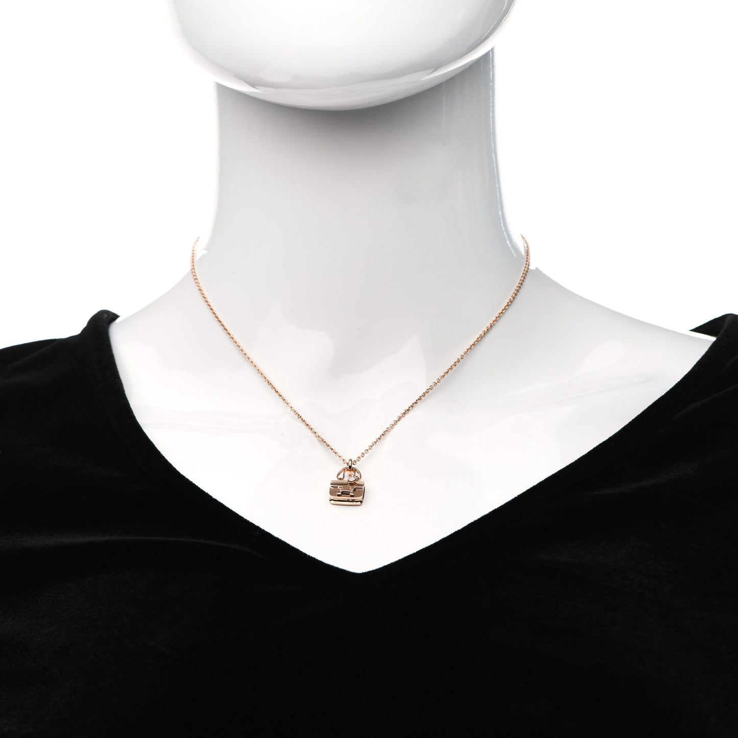 18K Rose Gold Diamond Constance Amulettes Charm Pendant Necklace